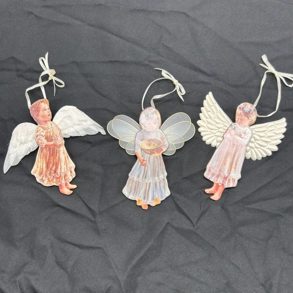 Dona Gelsinger Heaven Sent Angels Ornaments Bradford Editions Lot of 3